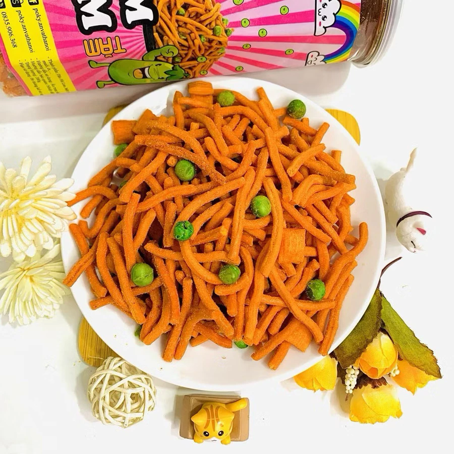 Bim Bim Tăm Đậu Hà Lan 250gr đồ ăn vặt giá rẻ đóng túi zip tiện lợi